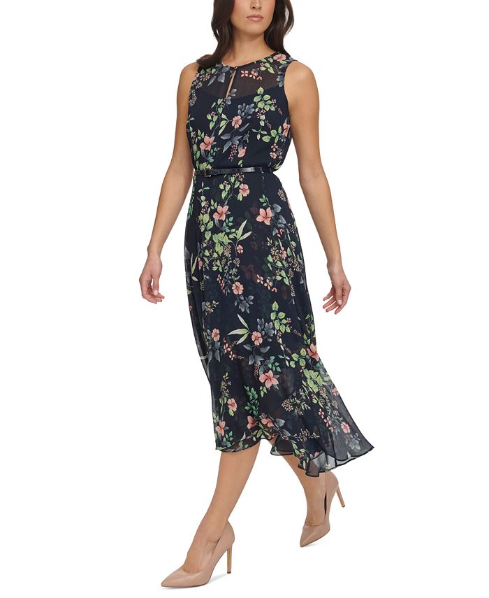 Tommy Hilfiger Women's Crossover Hem Midi Dress Black Size 8