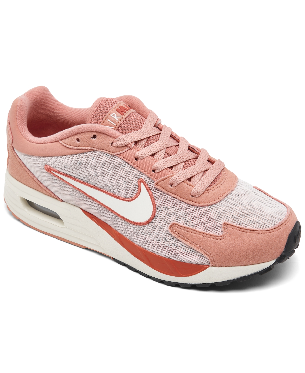 Nike Women's Air Max Solo Casual Sneakers From Finish Line In Red Stardust,adobe,black