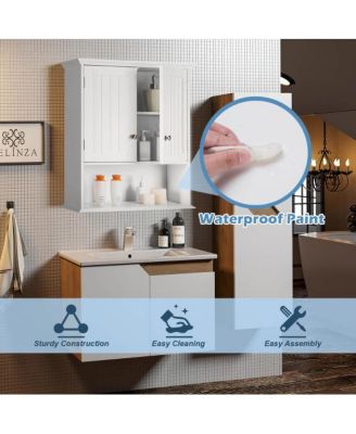Bathroom Organizer Cabinet with Doors for Wall Mount Use