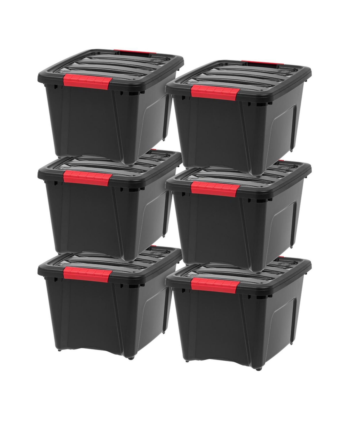 19 Qt Stackable Plastic Storage Bins with Lids, 6 Pack - Bpa-Free, Made in Usa - Garage Organizing Solution, Latches, Durable Nestable Contai
