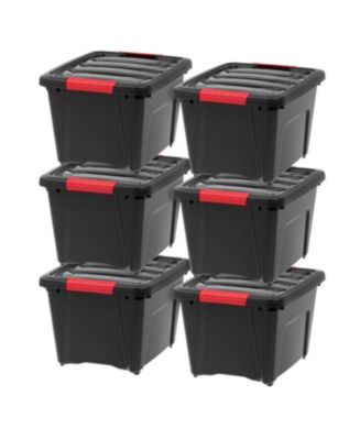 IRIS USA 19 Qt Stackable Plastic Storage Bins with Lids, 6 Pack - BPA ...