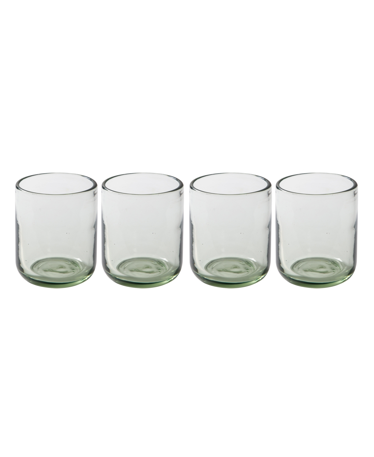 Bloomhouse 4 Pc Handmade 16 oz Dof Tumbler Set In Open Green