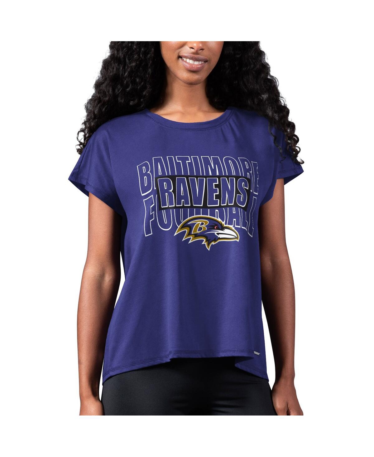 Women's Msx by Michael Strahan Purple Baltimore Ravens Abigail Back Slit T-shirt - Purple