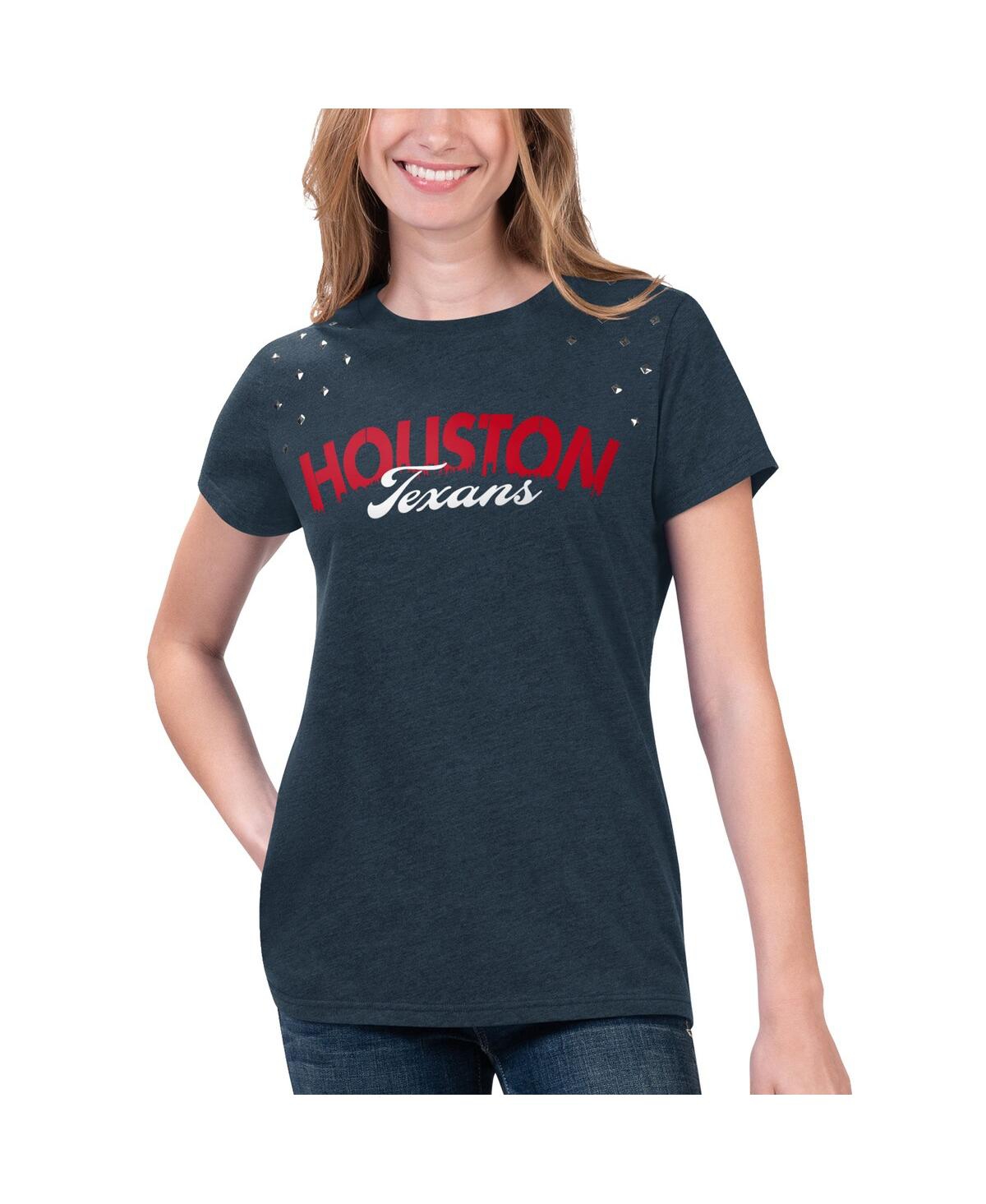 Women's G-iii 4Her by Carl Banks Heathered Navy Houston Texans Main Game T-shirt - Navy