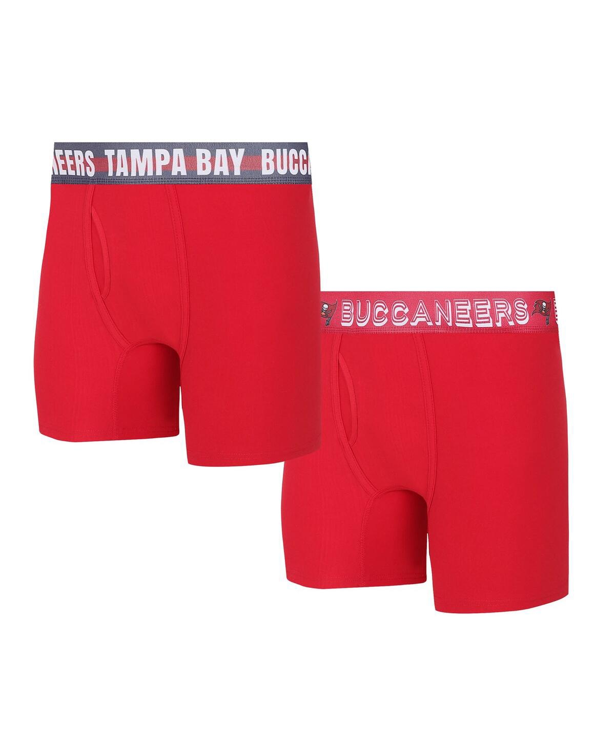 Shop Concepts Sport Men's  Tampa Bay Buccaneers Gauge Knit Boxer Brief Two-pack In Red