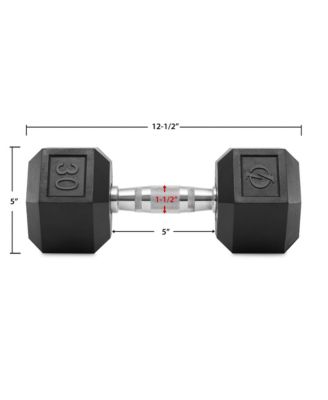 Rubber Coated Hex Dumbbell Hand Weight, 30 lbs