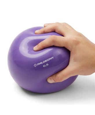 Toning Ball, 6 LB, Purple - Soft Weighted Mini Medicine Ball