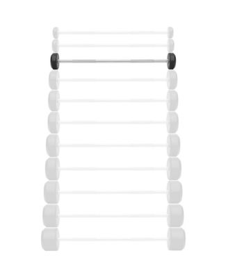 Rubber Fixed Barbell, 30 LB Pre-Loaded Weight Straight Bar for Strength Training & Weightlifting