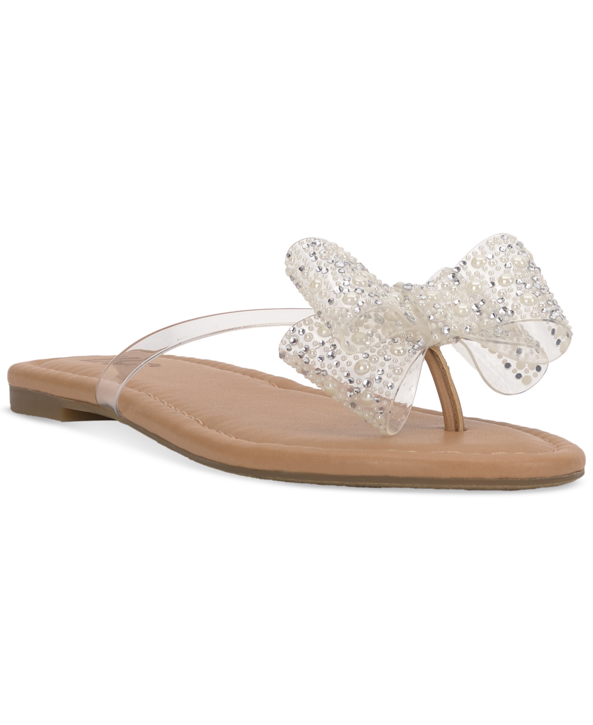 Women's Mabae Bow Flat Sandals, Created for Macy's - Silver Bling