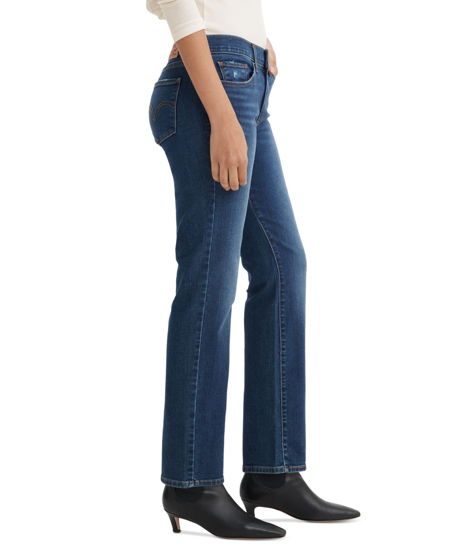 Женские джинсы Levi's Classic Mid-Rise Straight-Leg, цвет: The Best Seller Clean Hem — фото 2