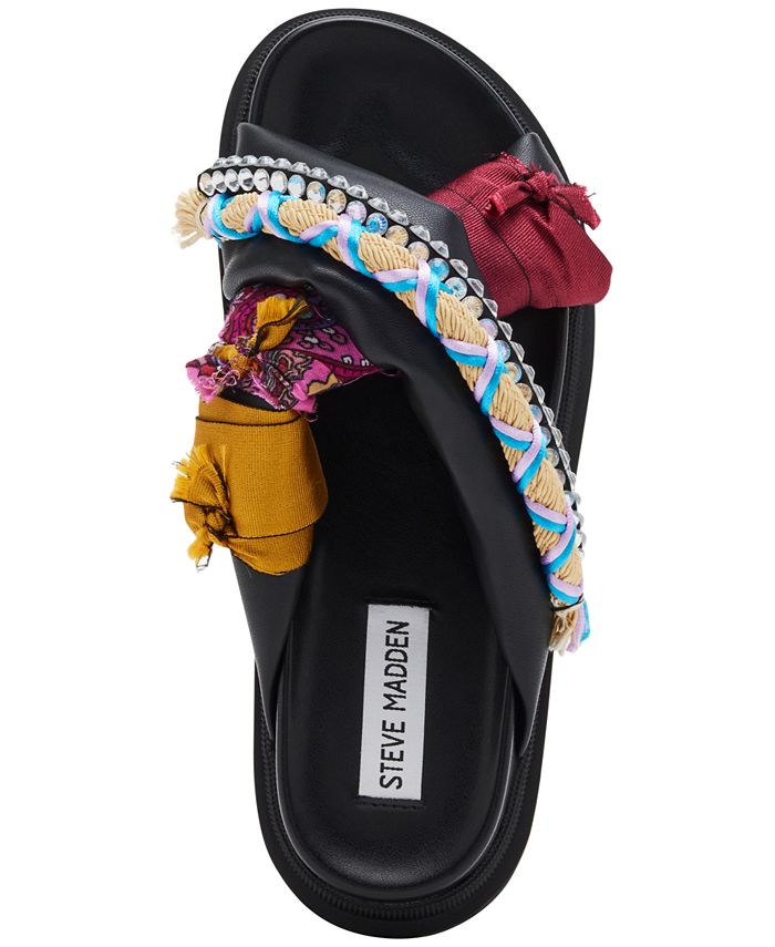 Steve Madden Women's Leisure Scarf Embellished Footbed Sandals Macy's