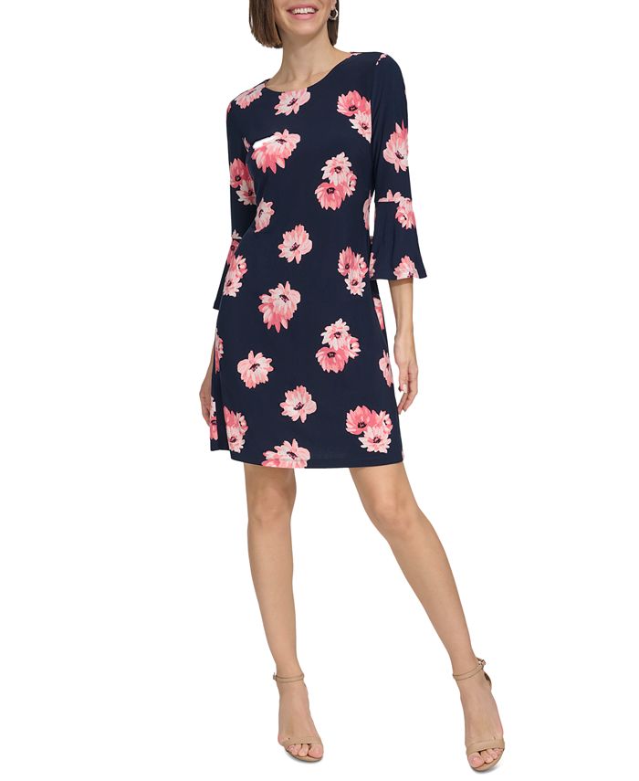 Tommy hilfiger black dress with lace sleeves discount