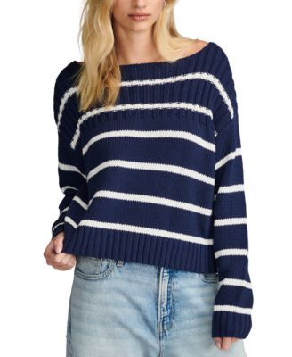 Lucky Brand - Women's Cotton Striped Boat-Neck Sweater