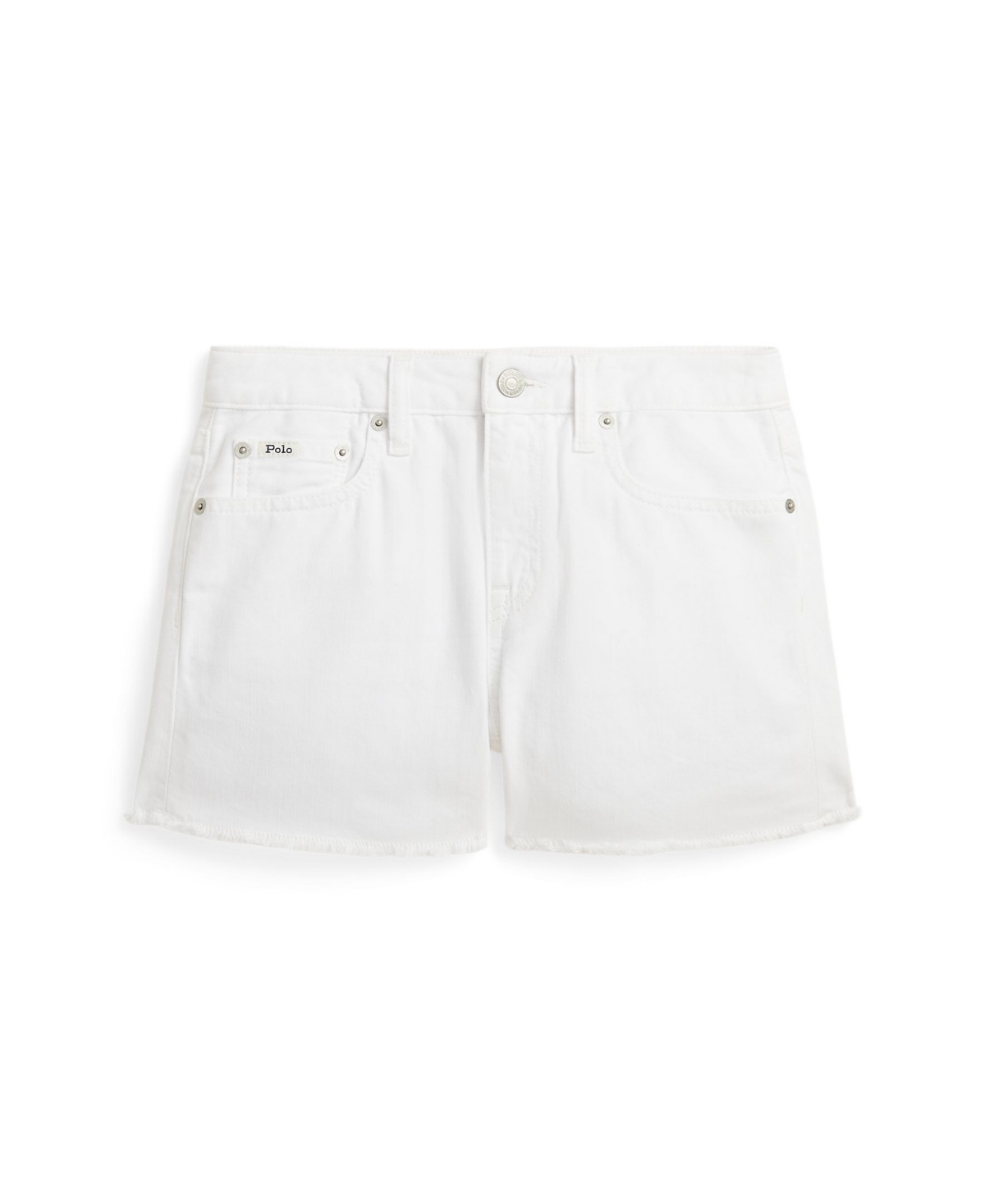 Shop Polo Ralph Lauren Big Girls Frayed Cotton Denim Shorts In Poe Wash