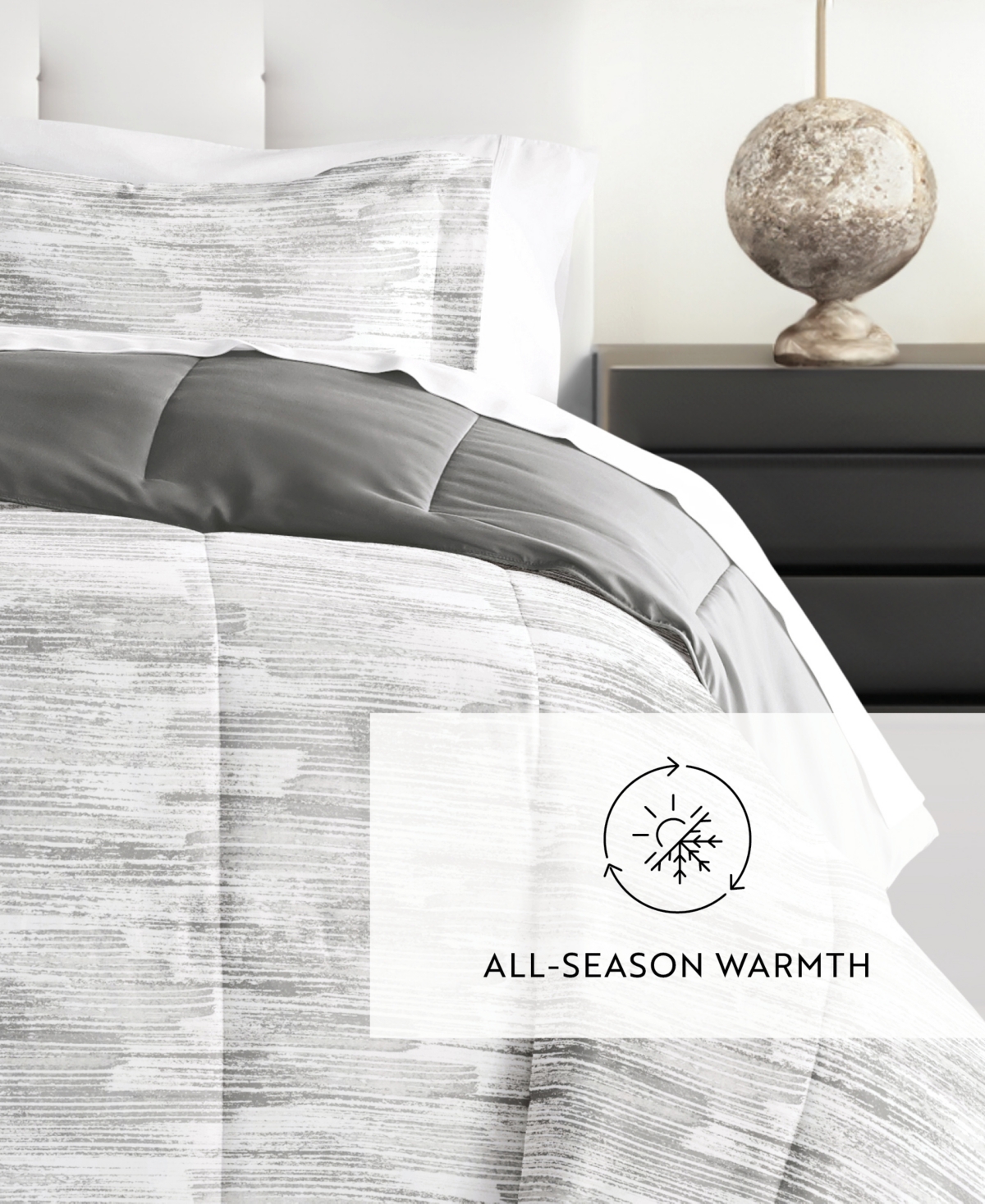 Ienjoy Home Textured Stripe 2-piece Comforter Set, Twin/twin Xl In Gray