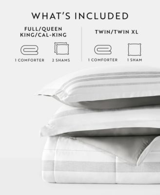 Stitched Stripe 3-Piece Comforter Set, King/California King
