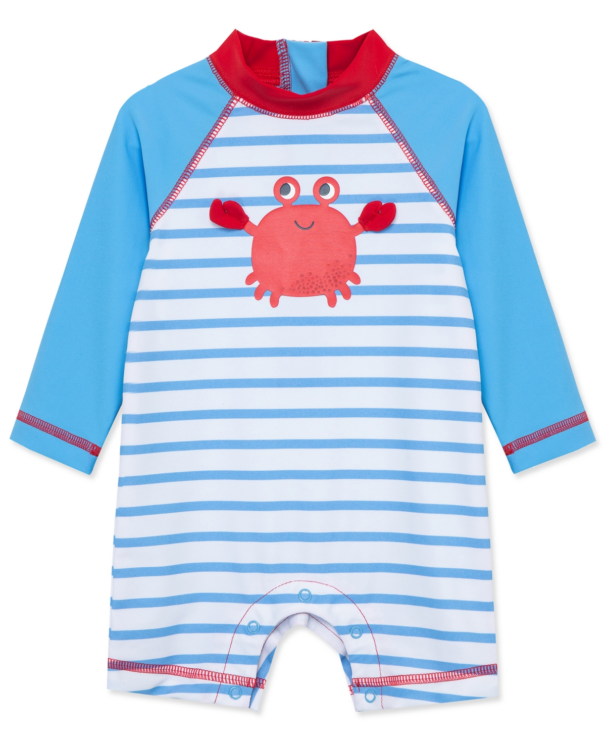 Little Me Baby Boys Crab Long Sleeve Rash Guard Swimsuit In Blue