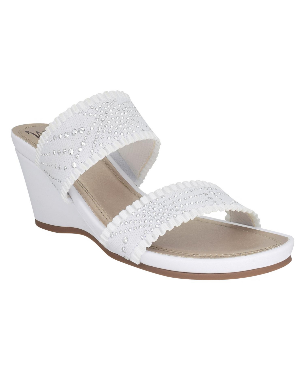 Women's Verbena Embellished Stretch Wedge Sandals - Midnight Blue
