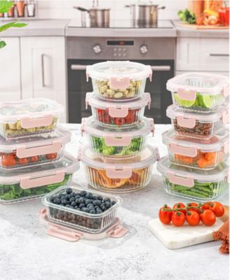 24-piece Fluted Food Storage Container Set with Lids