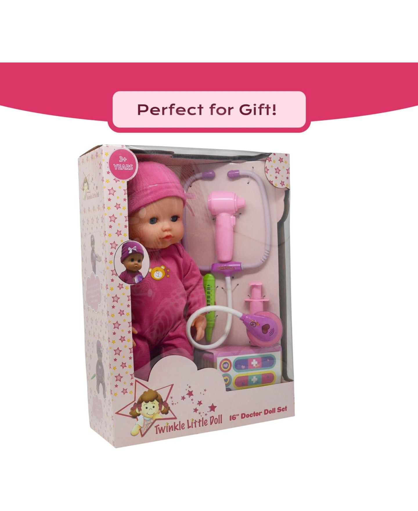 Детская кукла The New York Doll Collection 16" Doctor Playset Baby Doll with Open and Close Eyes, Ages 3+ — фото 2