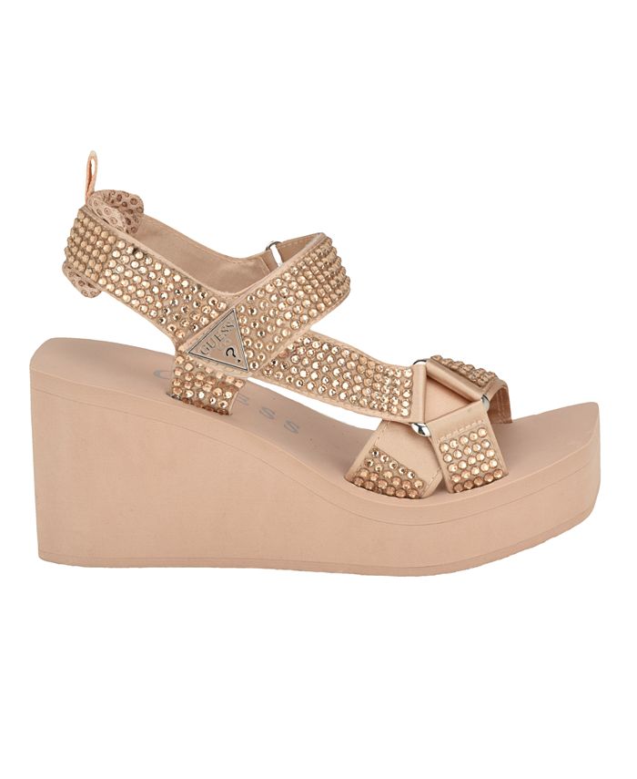 GUESS Dawsin Sandali Con Plateau Donna, Colore Menta 330, Tacco 7,5 Cm, Chiusura A Gancio, Punta Quadrata, Taglia 39.5 EU