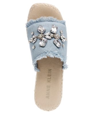 Women's Crystal Espadrille Wedge Sandals