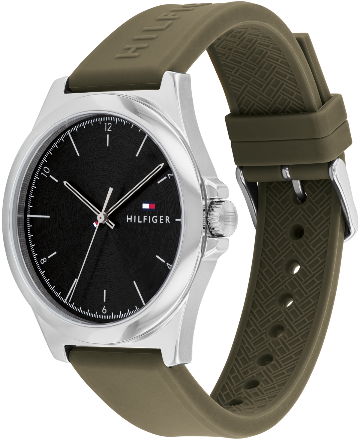 Shop Tommy Hilfiger Men's Quartz Green Silicone Watch 42mm