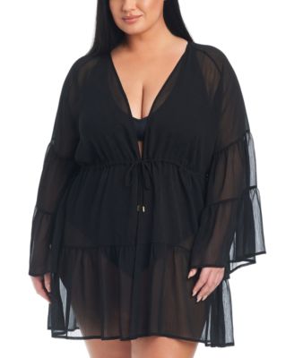 Bleu by Rod Beattie - Plus Size Sheer Caftan Cover-Up