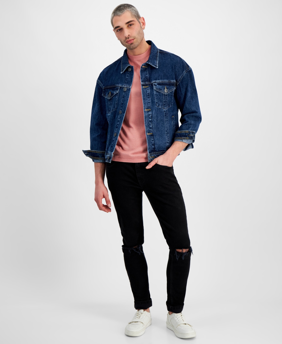 Shop Inc International Concepts Men's Denim Jacket, Created For Macy's In Nightfall