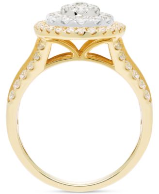 Diamond Oval Halo Engagement Ring (1 ct. t.w.) in 14k Two-Tone Gold