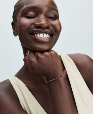 14K Rose Gold-Plated Timeless Black Sparkling Tennis Bracelet