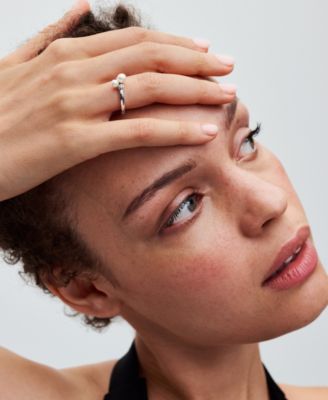 Sterling Silver Timeless Duo Treated Freshwater Cultured Pearls Ring