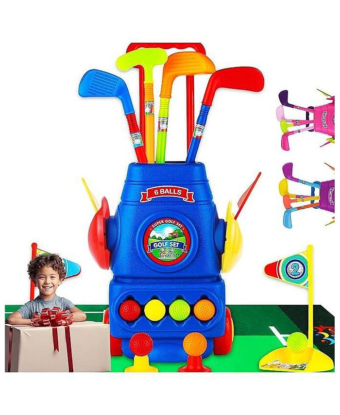 ToyVelt Toddler Golf Set Kids Golf Clubs with 6 Balls, 4 Golf Sticks