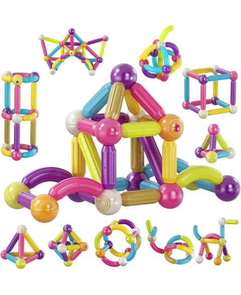 Детские конструкторы Contixo Magne Stix ST2 68-Piece Building Blocks, Ages 3+