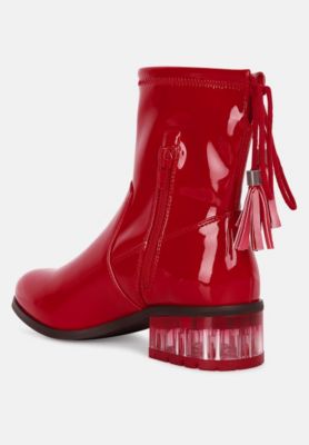 Womens Cheer Leader Tassels Detail Ankle Boots