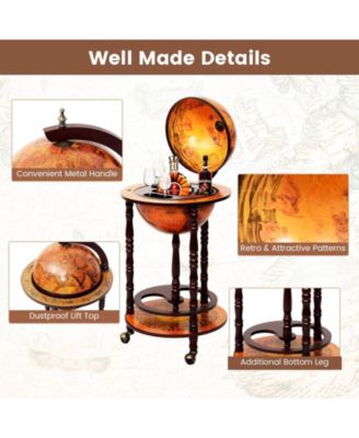 16th Century Wood Globe Wine Bar Stand