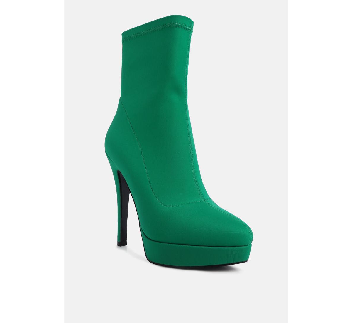 London Rag Patotie Lycra High Heel Ankle Boots