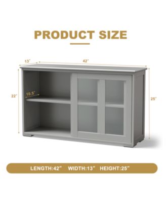 Antique Stackable with Height Adjustable Shelf Kitchen Storage Sideboard Cabinet