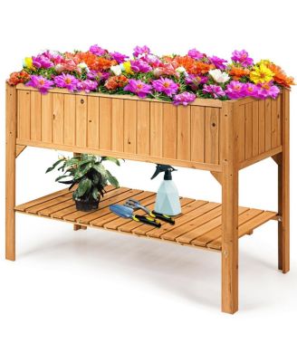 Wooden Elevated Planter Box Shelf Suitable for Garden Use