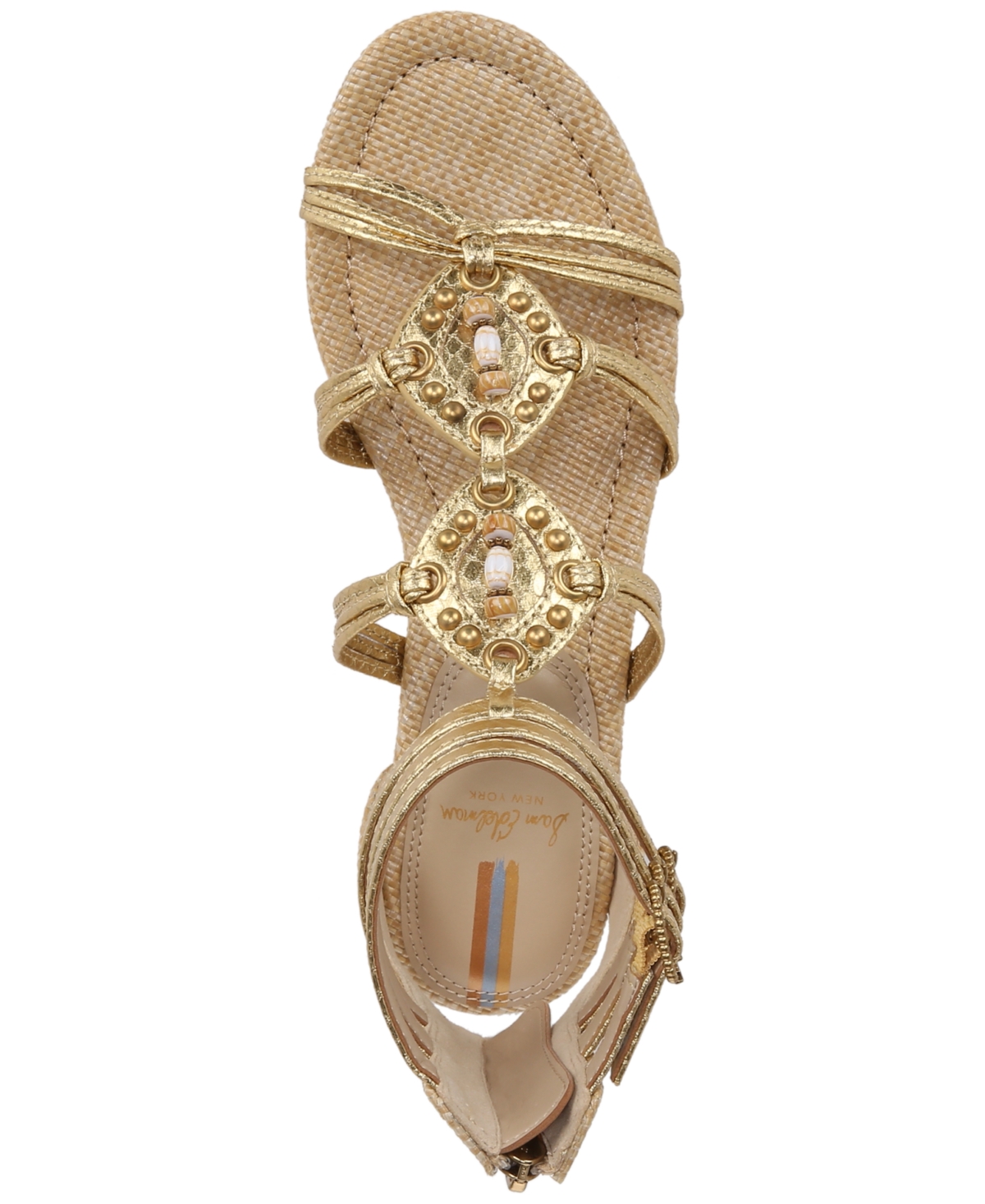 Sam Edelman Danica Beaded Demi-Wedge Gladiator Sandals -Bleached Beechwood