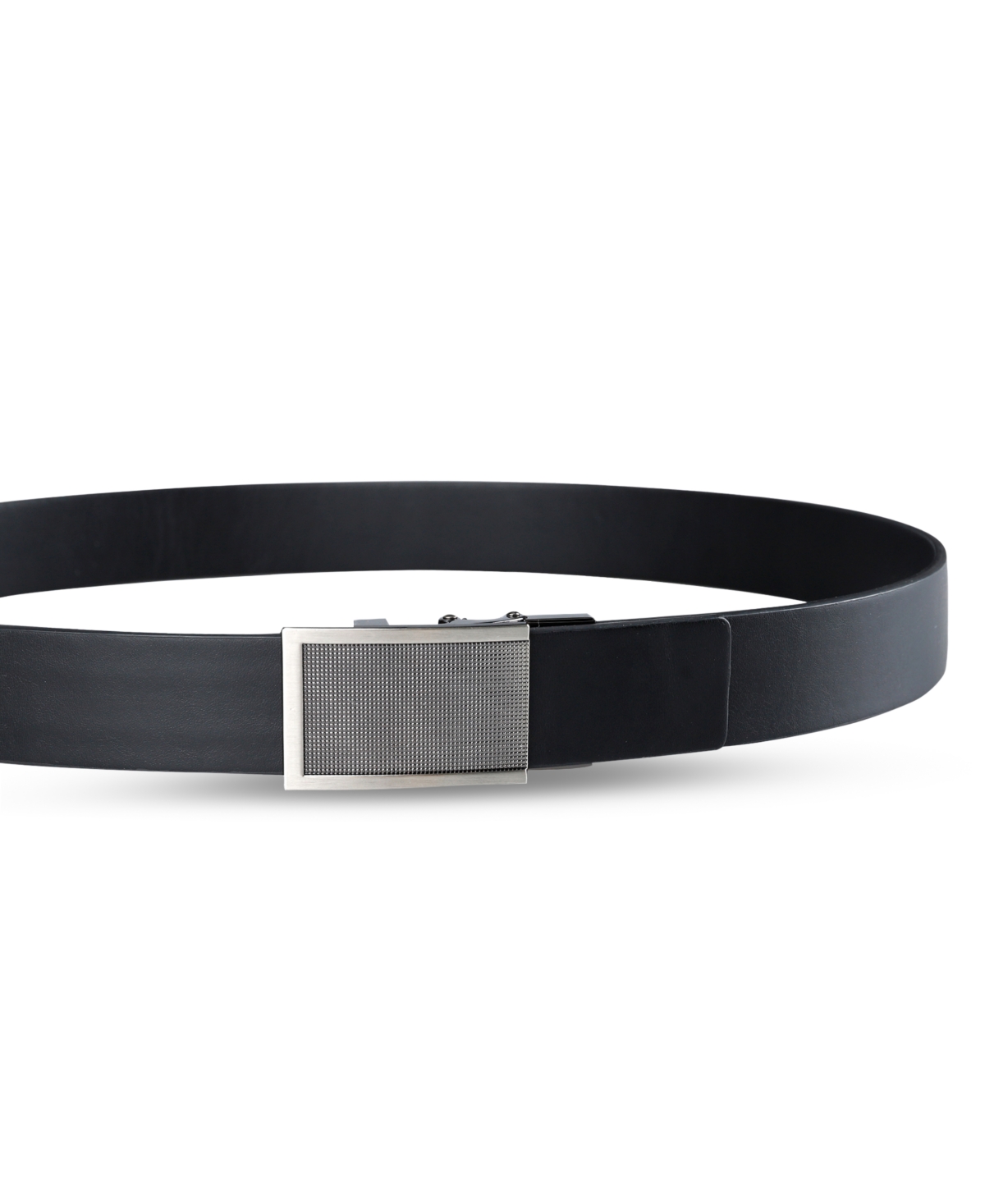 Exact Fit Men's Faux-Leather Track Lock Belt
