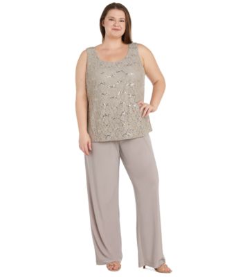 Plus Size 3-Pc. Embellished Jacket, Tank & Pants Set