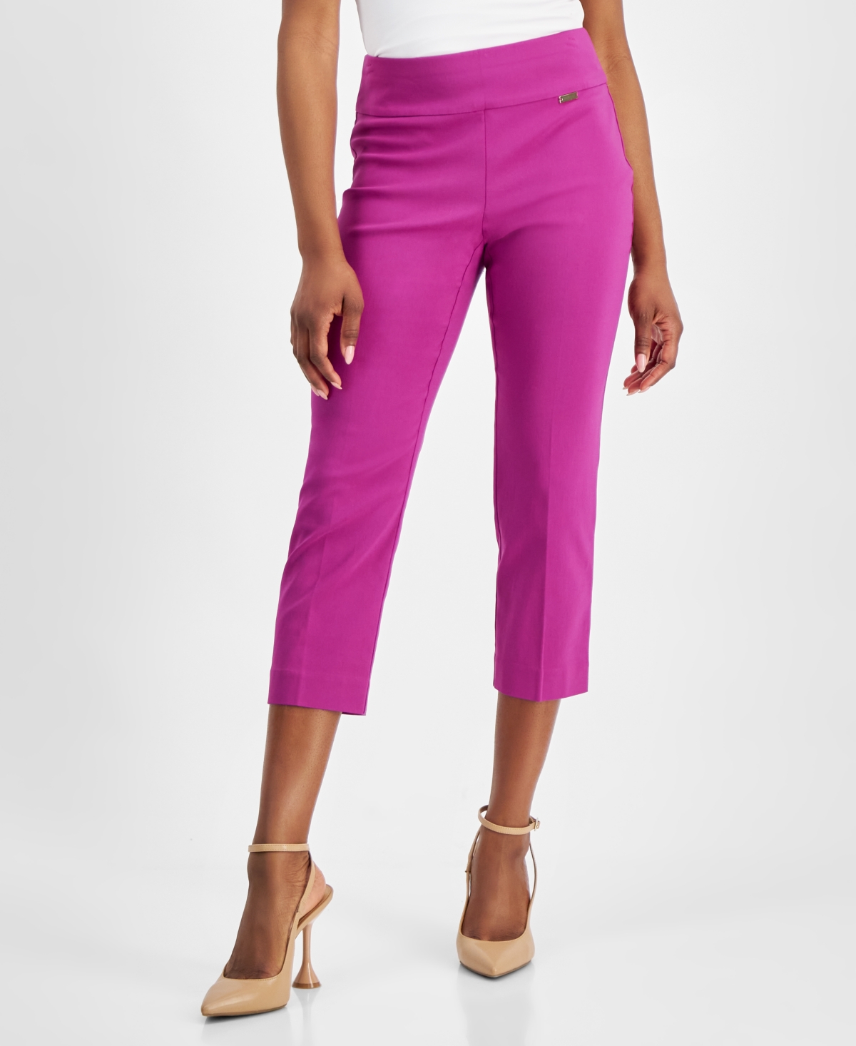 Inc International Concepts Women's Tummy-control Pull-on Capri Pants, Regular & Petite, Created For Macy's In Violet Orchid