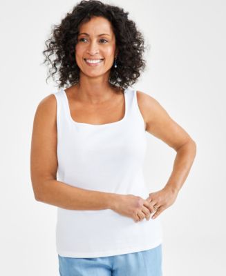 Style & Co Women's Cotton Square-Neck Tank Top, Exclusively