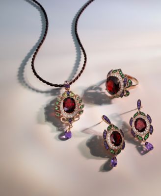 Multi-Gemstone Drop Earrings (7 ct. t.w.) in 14k Rose Gold