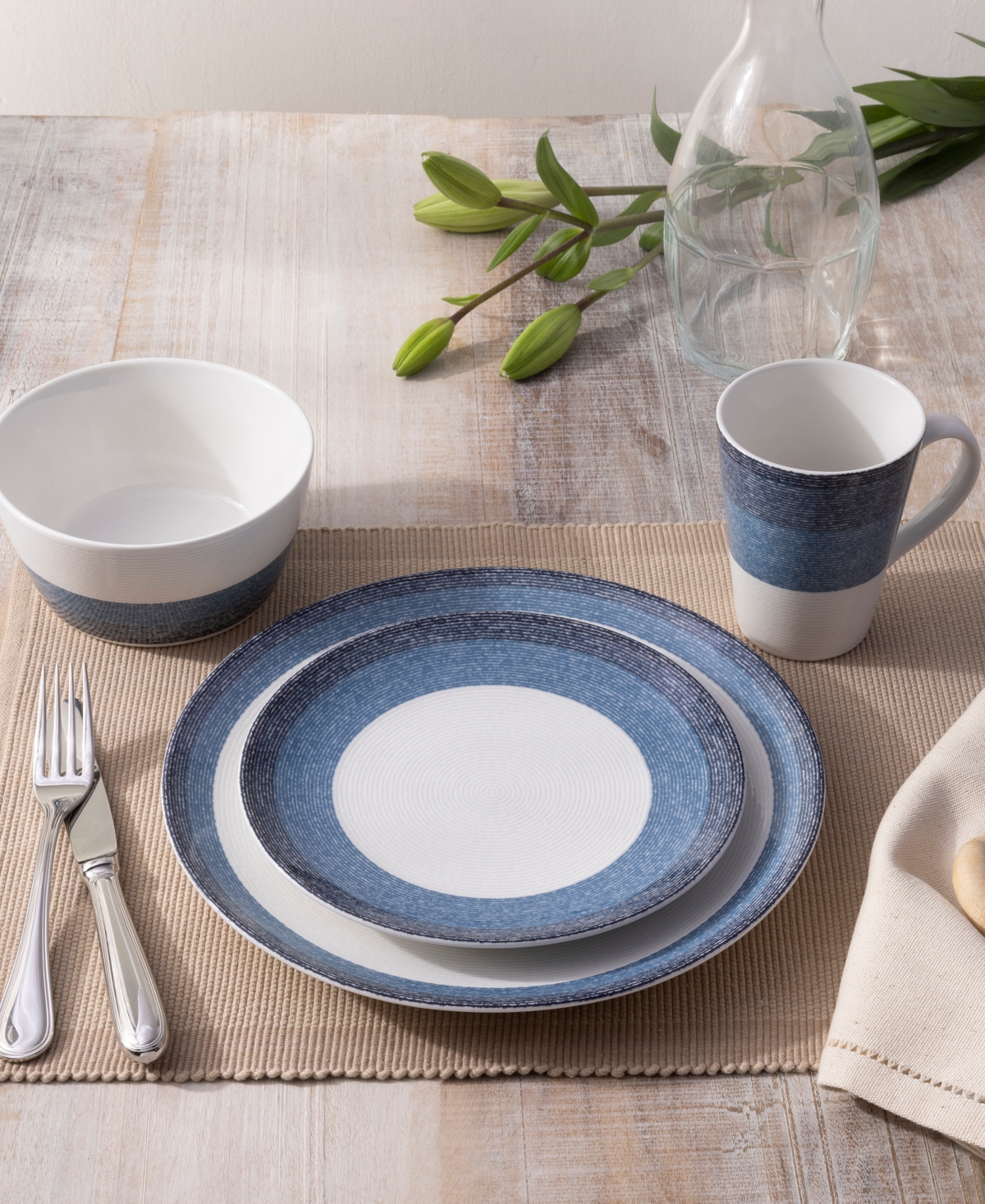 Noritake Colorscapes Layers Coupe Salad Plate Set Of 4, 8.25" In Sky
