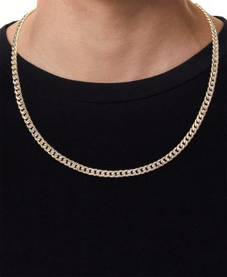 Double-Sided Cuban Link 22" Chain Necklace in 10k Two-Tone Gold