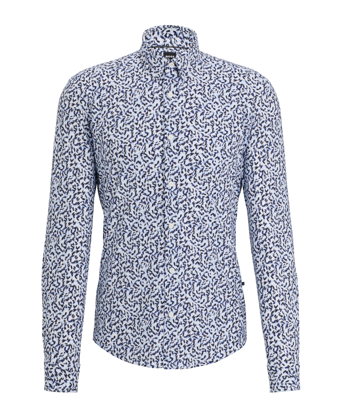 Boss by Hugo Boss Men's Printed Performance-Stretch Material Slim-Fit Dress Shirt - Pastel Blue