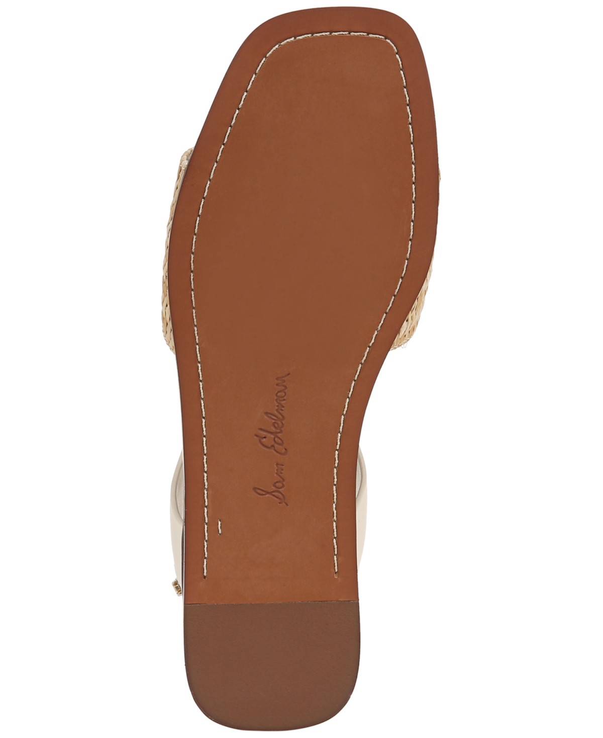 Sam Edelman Ilsie Strappy Raffia Flat Sandals -Dark Natural