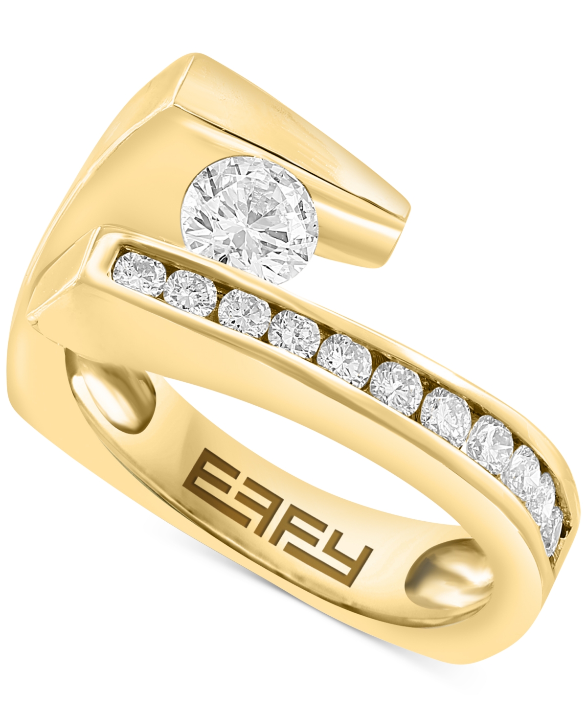 Effy Collection Effy Diamond Abstract Channel-set Statement Ring (3/4 Ct. T.w.) In 14k Gold In Yellow Gol